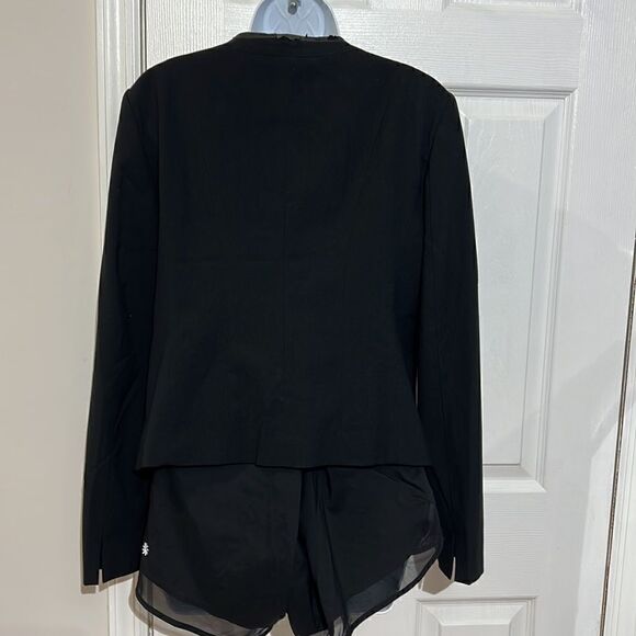 Loft Leather Trimmed Black Blazer Size M - Picture 4 of 9
